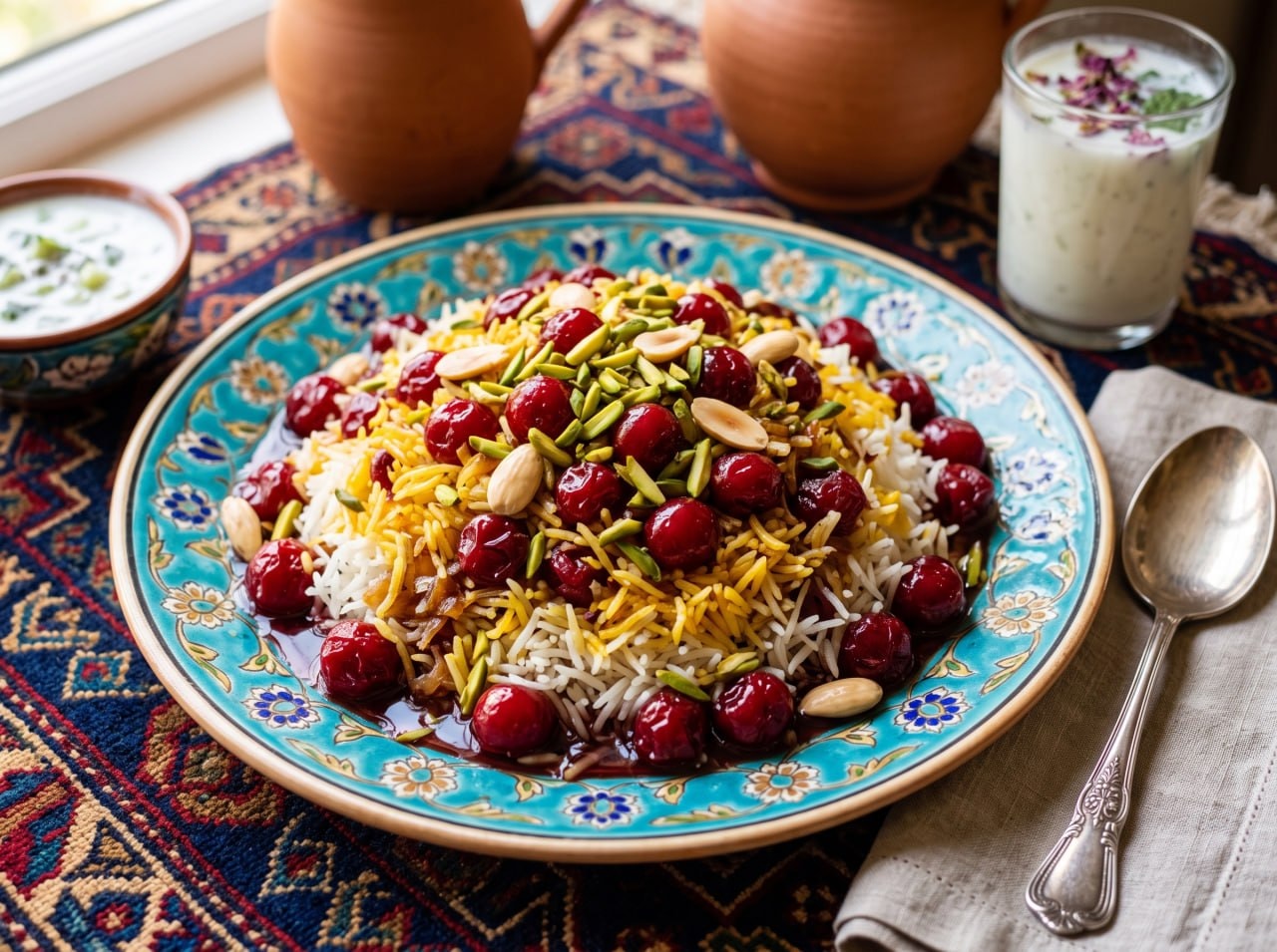 طرز تهیه آلبالو پلو مجلسی؛ آلبالویی که رنگ می‌دهد و برنج را شل نمی‌کند
