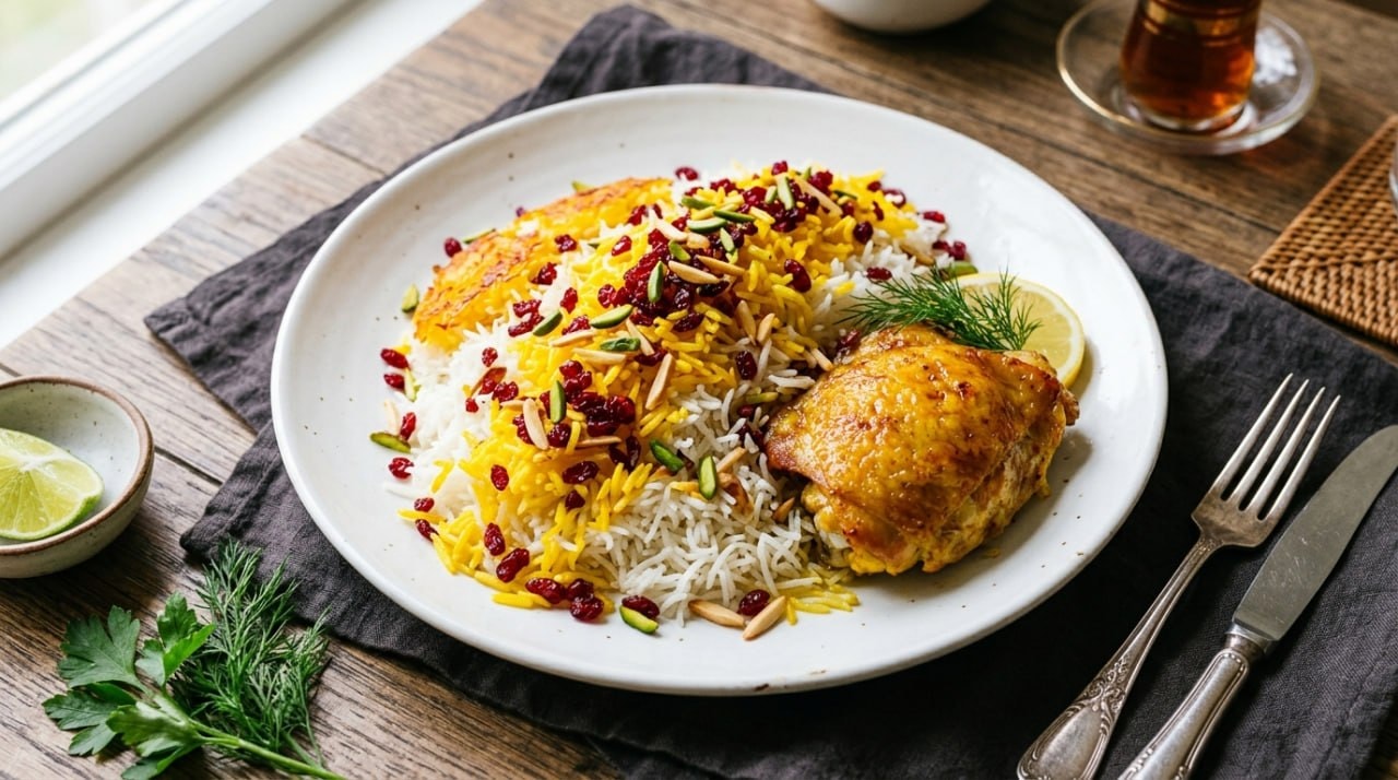 طرز تهیه زرشک پلو با مرغ مجلسی؛ راز زرشک درشت و برنج قد کشیده